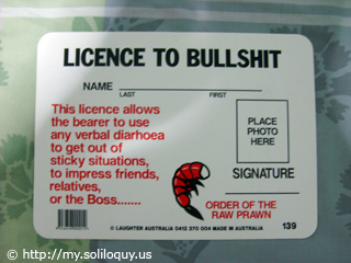 My License to Bullshit!